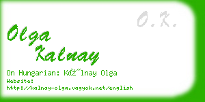 olga kalnay business card